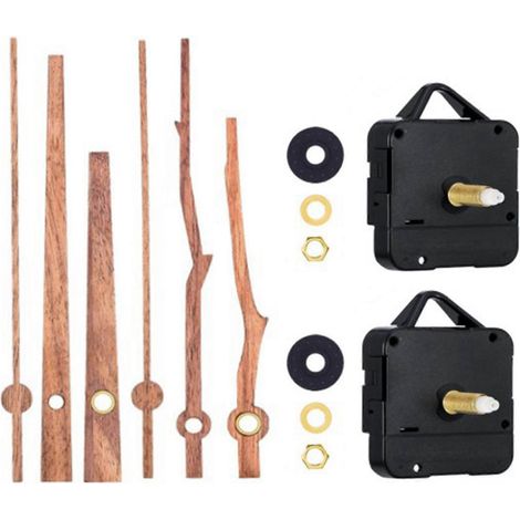 Zweiteiliges Uhrwerk mit 30 cm langen Zeigern aus Walnussholz, DIY-Reparaturset für Wanduhren. Ersatzteile. (1/5)