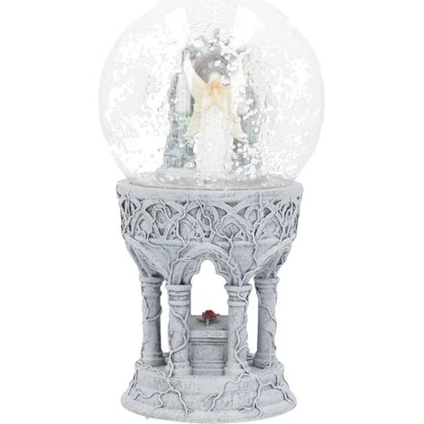Boule à neige 10 cm, résine, verre, eau, Ivoire (1/5)