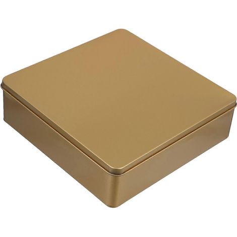 Boîte carrée vide en métal, idéale pour ranger biscuits, bonbons et objets de loisirs créatifs, réutilisable, boîte de rangement multifonctionnelle, design compact, parfaite pour les fêtes et un usage (1/5)