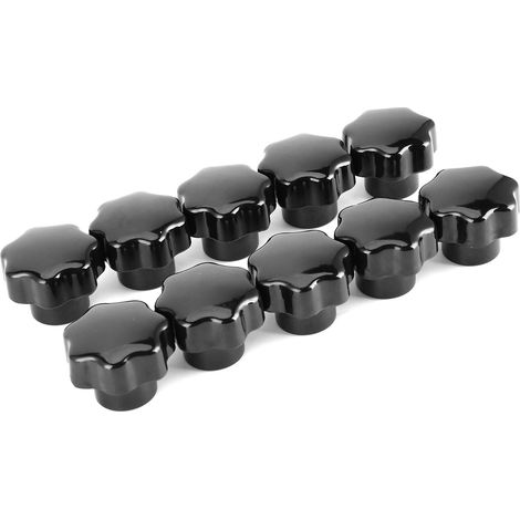 10 écrous à molette avec poignée, filetage femelle 7 étoiles 8 mm, noyau en laiton pour machine-outil (M8x32 (sans trou traversant)) (1/5)