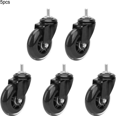 5pcs 3 Inch Swivel Caster Office Chair PU Roller Wheel Furniture Trolley Roller (1) (1/5)