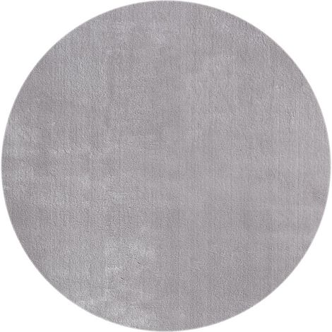 FLOORNOVO Hochflor Teppich rund einfarbig - Ø 120 cm - Besonders Weicher Teppich Wohnzimmer & Badezimmerteppich - Pflegeleicht - vielseitig einsetzbar im Innenbereich (1/2)