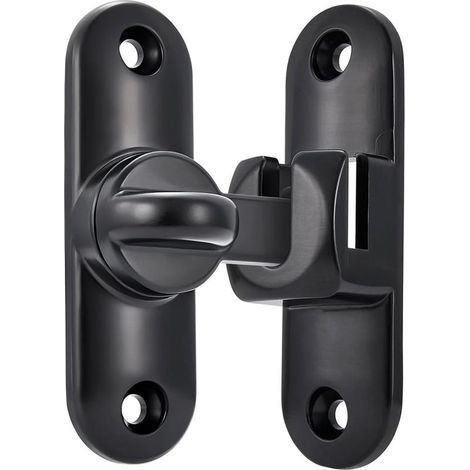 Serrures pour portes de grange, serrures noires à 90/180 degrés, quincaillerie pour serrures de portes battantes, verrous d'angle en alliage de zinc, serrures pour portes coulissantes d'armoires (1/5)