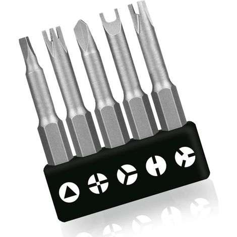 Jeu de 5 tournevis spéciaux en U de 50 mm (type Y) - Tête cruciforme interne - Tournevis à trois pointes - Embouts de tournevis (1/5)