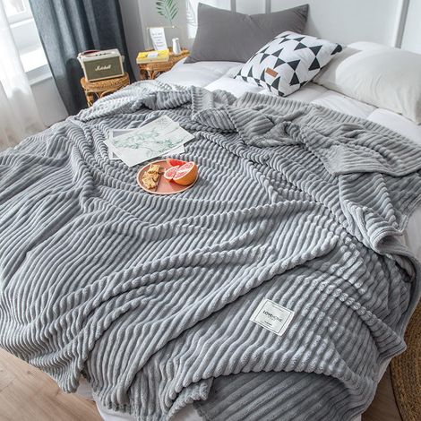 Couverture de canapé en laine gris crème - couverture douce et confortable pour femmes, couverture mignonne pour filles, couverture en polaire de lait (1/5)