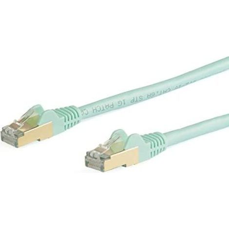 Startech.com cable de 10m de ethernet network cat6a aqua with rj45 connectors without latching stp with de copper wire,warranty lifetime (1/2)