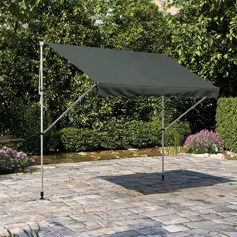 Store banne autoportant gris avec manivelle 300 x 150 cm (1/5)