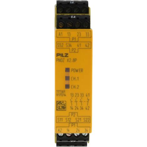 Relè di sicurezza PNOZ X2.8P, 24V ca/cc, 2 canali, 3 contatti di sicurezza