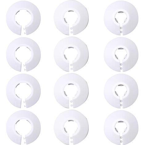 Couvercle de Tuyau de Radiateur Colliers, 12 Pièces Cache Tuyau plomberie, Rosace radiateur, pour Tuyau de Type 12, Type 16, Type 20, rosaces pour tuyaux de Chauffage, Blanc (1/5)