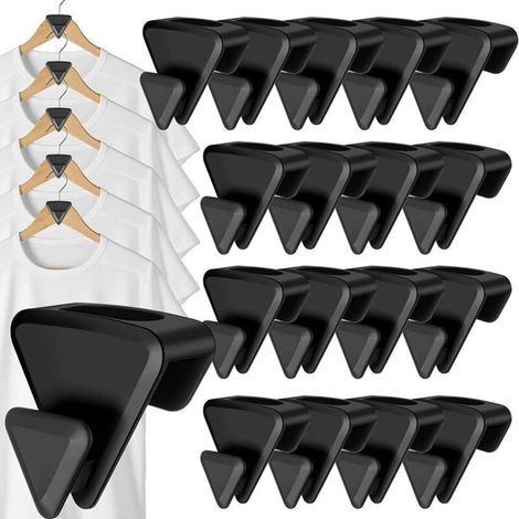 18er-Pack platzsparende Hängehaken, schwarze Hängehaken, robuste platzsparende Hängehaken, robuste Hängehaken, Organizer (1/4)