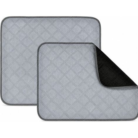 Lot de 2 protège-matelas – 90 x 75 cm – Lavable – Imperméable – Incontinence – Gris (1/5)