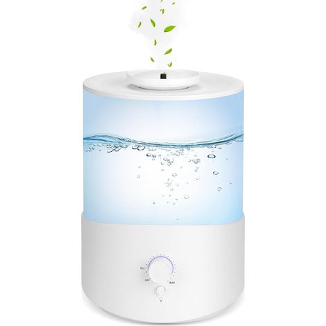 Humidificateur d'Air Chambre, Diffuseur Huiles Essentielles, Purificateur Silencieux pour une Ambiance Confortable, capacité de 2,5 L Blanc
