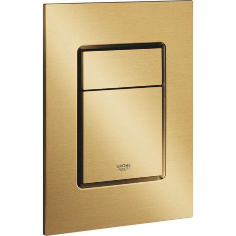 Betätigungsplatte Cool Sunrise gebürstet – für 2-Mengen-Betätigung – aus ABS – senkrechte Montage 130 x 172 mm – GROHE EcoJoy – 37535GN0 (1/3)