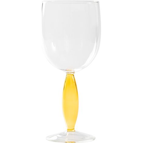 Zafferano Verre À Vin Rouge Collection Dorici Lot De 4 Pièces En Verre Borosilicaté Soufflé À La Bouche Avec Tige Creuse Couleur Transparent Jaune Or (1/5)