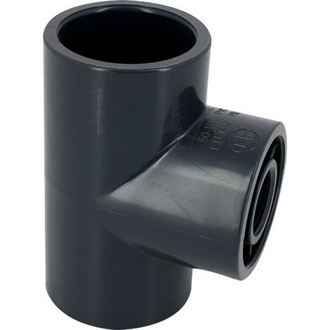 Raccord PVC pression - Té 90° PVC pression mixte FF Ø32-1/2''