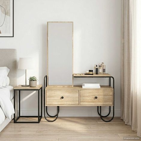 vidaXL Table de Toilette avec tiroir Chêne Sonoma Bois d'ingénierie (1/5)