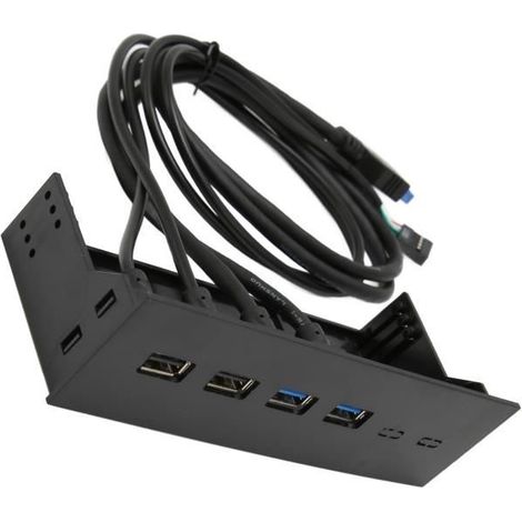 Tbest Hub frontal 4 ports USB 3.0 5.25 pouces à haut débit 5 Gbps pour PC (1/4)