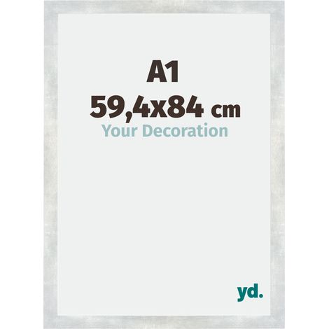 Cadre Puzzle A1 - 59.4x84 cm - Argent Brillant Vintage - MDF - Mura. (1/5)