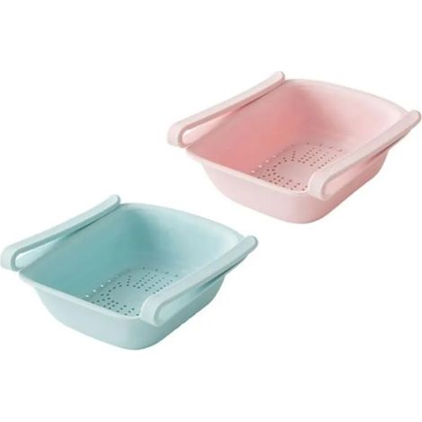 2pièces Panier Égouttage de Cuisine Panier de Rangement pour Fruits et Légumes Pratique (1/5)