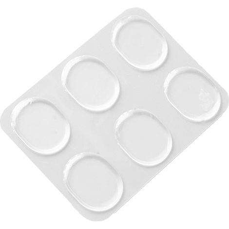 6 coussinets amortisseurs en silicone transparent pour batterie, pads ovales anti-vibration pour peaux et cymbales (1/5)
