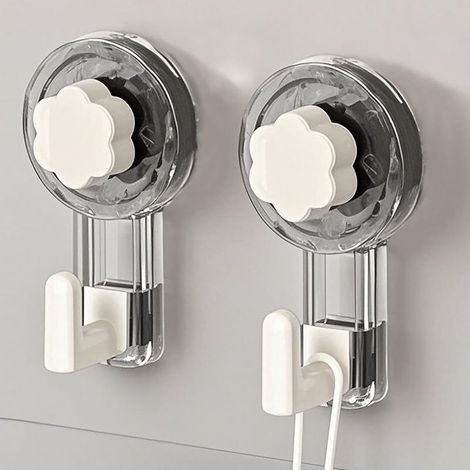 Accroche Serviette Salle de Bain, Crochet Ventouse Extra Puissantes (65mm) Réutilisables pour Salle de Bain, Cuisine, Camping & Voiture, Bathroom Towel Suction Hooks (1/5)