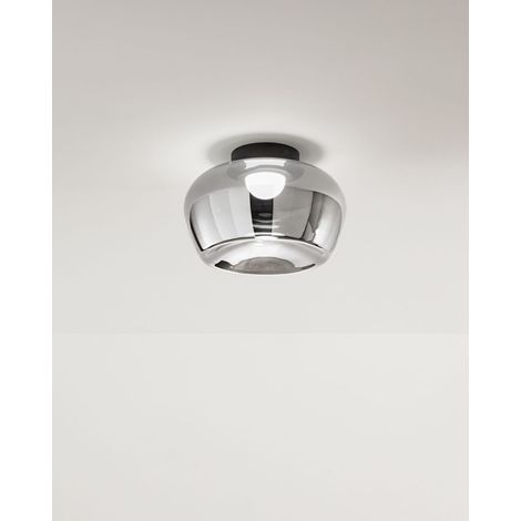 Plafonnier Led À Suspension En Verre Miroir Série 10S48532, 20W 3000K, Dimmerable, Structure En Métal Noir Mat, Diamètre 38 Cm - Perenz S.R.L. (1/2)