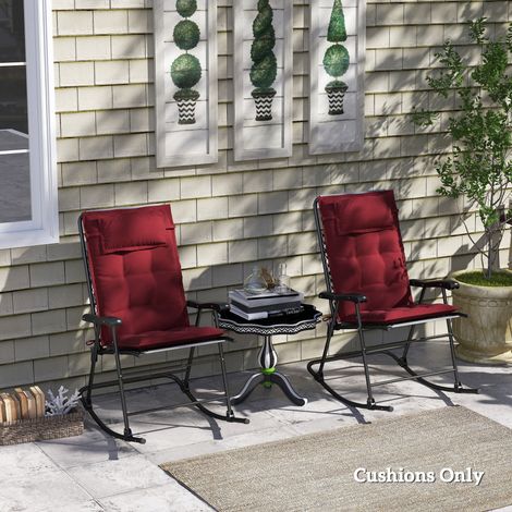 Lot de 2 coussins imperméables pour transat, rembourrage pour lit de jardin, matelas de plage 50x116x5 cm, rouge vin