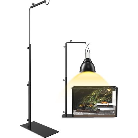 Support de Lampe Chauffante pour Réptiles, Support d'Éclairage Réglable en Hauteur et Largeur pour Terrarium, Support Métallique Amovible pour Tortue, Lézard, Serpent (1/5)