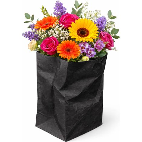 Vase décoratif en forme de sac en papier noir (1/3)
