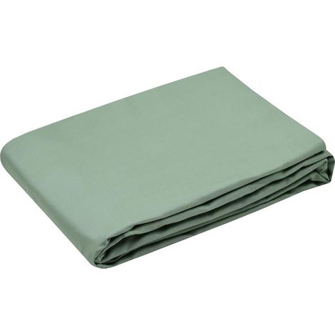 Housse de couette en percale de coton uni 260 x 240 cm Elysée vert