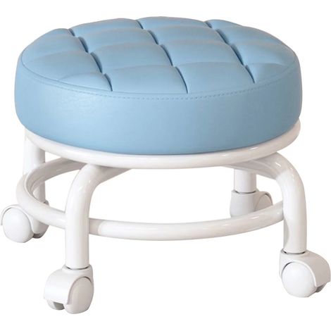 Tabouret bas à roulettes, tabouret roulant, escabeau, tabouret de mécanicien à roulettes pour la maison, le bureau, le garage ou l'atelier (bleu) (1/5)