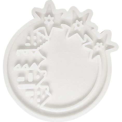 Moule En Silicone Maison - Pour Plâtre Résine Époxy Et Ciment - Forme Maison Arbre Étoile Anneau - 1 Pièce (1/5)