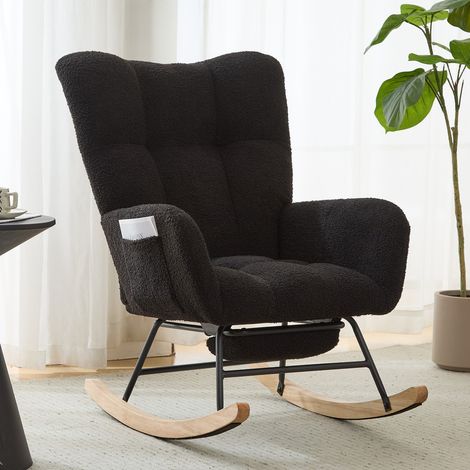 Fauteuil à bascule Teddy avec pouf et dossier haut ergonomique (1/5)