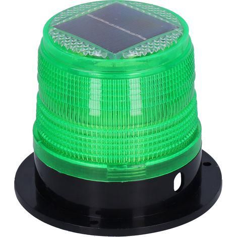 Feu stroboscopique de signalisation à LED solaire avec base magnétique pour la circulation sur les chantiers (vert) (1/5)