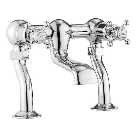 Crosswater Belgravia Crosshead Robinet de baignoire - montage apparent - bec 16,5 cm - laiton brossé