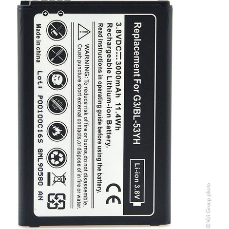NX - Batterie téléphone, smartphone, GSM pour LG 3.8V 3000mAh - BL-53YHEAC62378905BL53 (1/3)