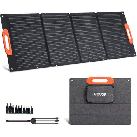 Panel Solar Monocristalino Plegable 150 W, Cargador Portátil ETFE Monocristalino con Eficiencia 23 %, Salida MC4, Tipo C, Impermeable IP67 para Centrales Eléctricas, Camping y Senderismo (1/5)