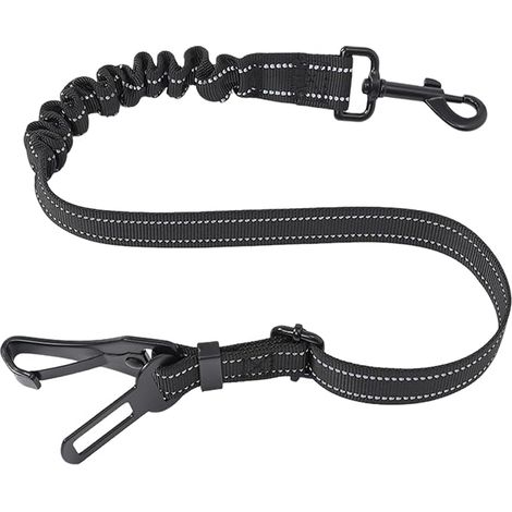 Ceinture Chien Voiture Réglable Ceinture Noir Absorption des Chocs Élastique Boucle Universelle Convient à Chiens et Modèles de Véhicules (1/5)