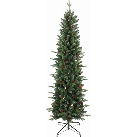HOMCOM Slim Gracious Pine Xmas Tree with 688 Branch Tips, Green