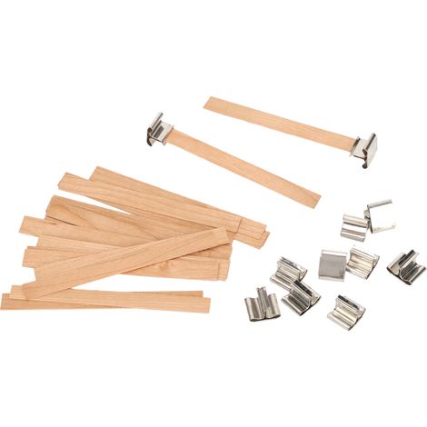 33 pièces mèches à bougie en bois biodégradables, écologiques et sans fumée pour la fabrication artisanale de bougies DIY (1/5)
