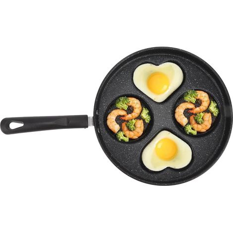 Poêle à œufs, poêle à œufs en forme de cœur, poêle à œufs ronde, poêle à petit-déjeuner, poêle à œufs, poêle à steak, poêle à crêpes et à hamburgers (1/5)