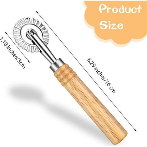 Roulette à pâtes, roulette à raviolis en alliage de zinc avec rouleau, roulette à pâte pour raviolis, pâte à... (1/5)