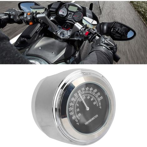 Accessoires moto, jauge de température embarquée pour moto, 22 mm-25 mm, noir. (1/5)