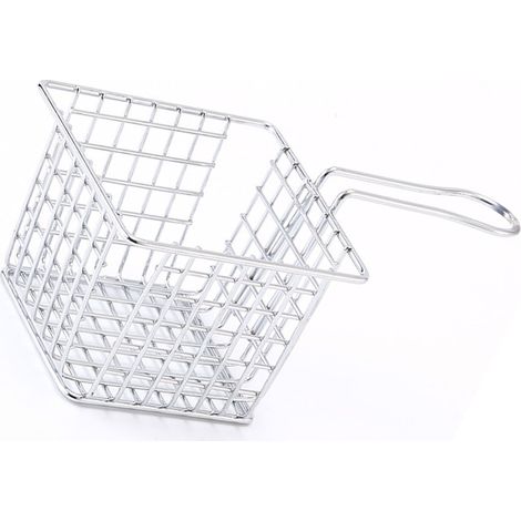 Panier à Frites en Fer avec Manche, Passoire à Friture pour Restaurant et Maison, Couleur Électrolysée (1/5)