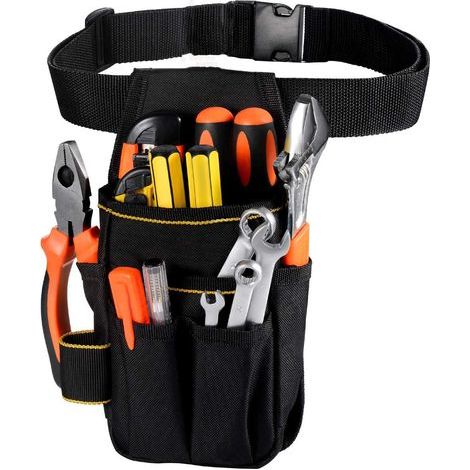 Tools Bag Sac à outils Petit sac banane en toile Oxford 900D avec ceinture réglable en nylon pour électricien, charpentier, technicien d'entretien (1/4)