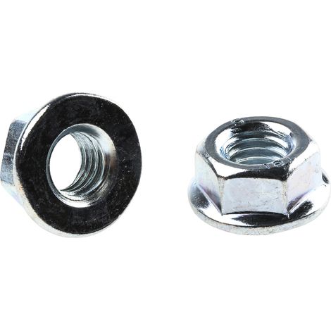 Ecrou hexagonal à collerette de diamètre 17.9mm, M8, Acier Galvanisé brillant ( Prix pour Sachet de 100 ) (1/2)