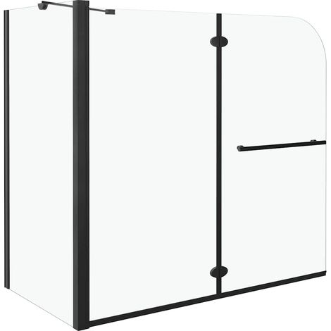 Maison Exclusive - Box Doccia Pieghevole a Libro in ESG 120x68x130 cm Nero (1/5)