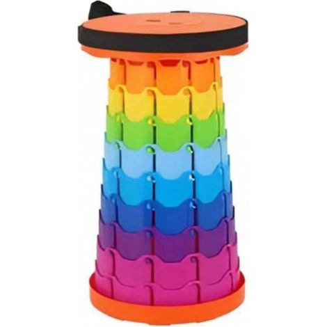 Tabouret télescopique portable, Tabouret Pliable en Plastique, Siege Pliant Portable Coloré (1/5)