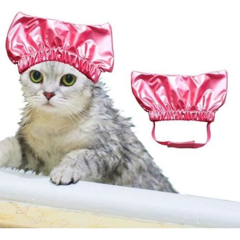 Bonnet De Douche - Polyester Impermeable - Reglable Pour Chiens Et Chats - Taille M (1/4)