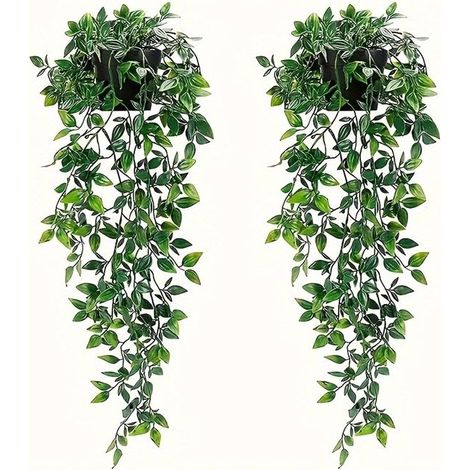 BelleRise - 2 plantes artificielles — Mandevilla retombante idéales pour la décoration de la salle de bain et du salon. (1/5)